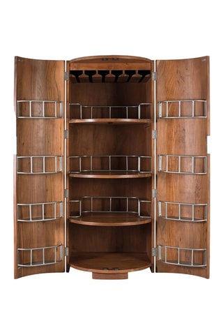 Bar 2 portes en acacia - 80 x 190 x 80 cm