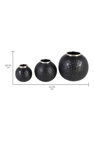 3 vases - 15/20/25 cm - Gris foncé