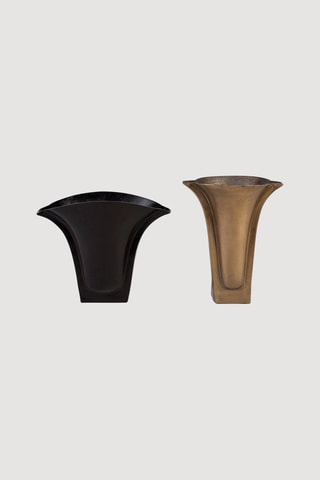 2 vases - 39 cm - Noir et doré