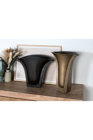 2 vases - 39 cm - Noir et doré