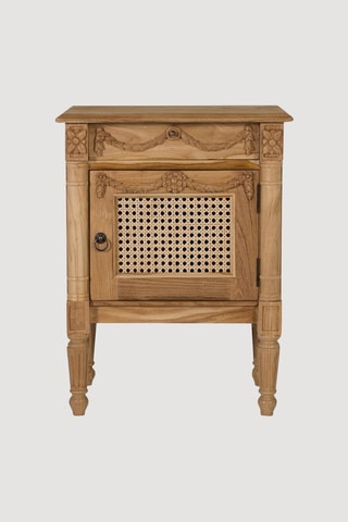 Table de chevet 1 tiroir en teck - 50 x 65 x 35 cm