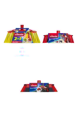 Borstel Duactiva, tuinborstel 2-in-1 en navulling voor Vileda 3Action