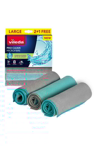 5 x 3 panni in microfibra Pro Clean - Grigio