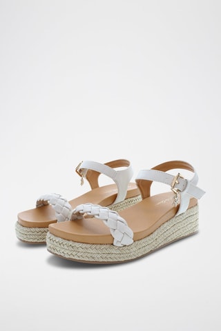 Sandales compensées Astrid - Gris et beige