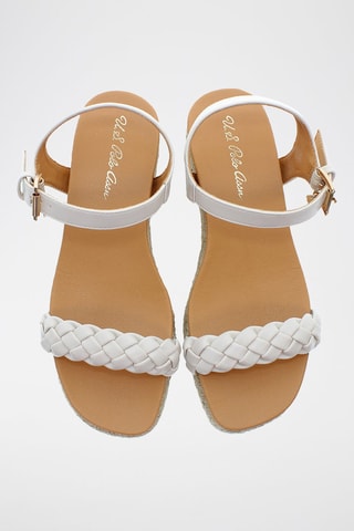 Sandales compensées Astrid - Gris et beige