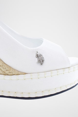 Sandales compensées en cuir Aylin - Blanc