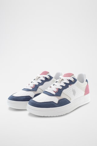 Baskets en nubuck Kosmo - Blanc et bleu marine 