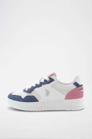 Baskets en nubuck Kosmo - Blanc et bleu marine 