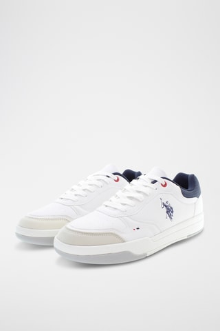 Baskets en cuir Steve - Blanc et bleu marine