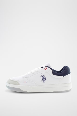 Baskets en cuir Steve - Blanc et bleu marine