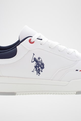 Baskets en cuir Steve - Blanc et bleu marine