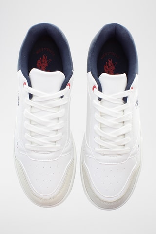 Baskets en cuir Steve - Blanc et bleu marine