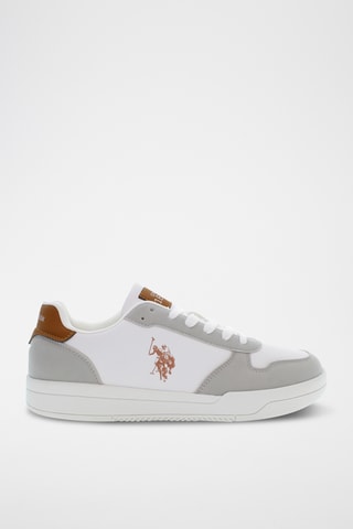 Baskets en cuir Steve - Blanc et marron