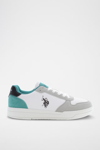 Baskets en cuir Steve - Blanc et gris clair