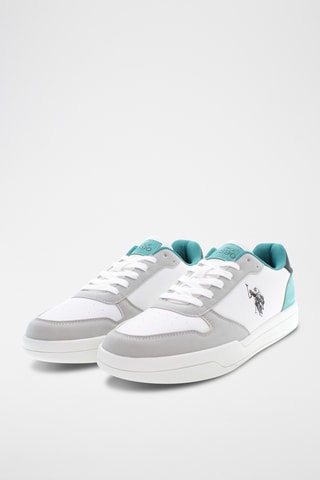 Baskets en cuir Steve - Blanc et gris clair