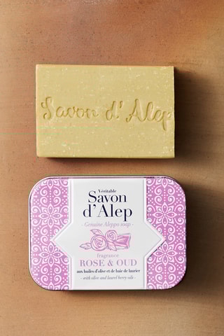 Savon d'Alep parfumé Rose et Oud 100 g