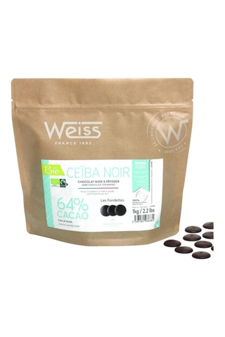 Sachet Fondette Ceiba chocolat noir Bio 64% - 1 kg