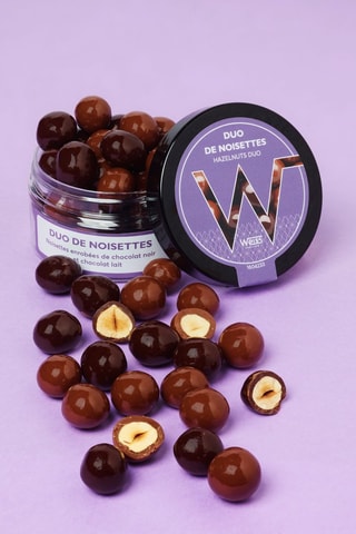 2 Duo noisettes chocolat noir et lait - 70 g
