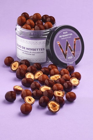 2 Perles Duo noisettes chocolat noir et lait - 125 g