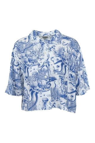 Chemisier Lounge - Blanc, bleu et gris