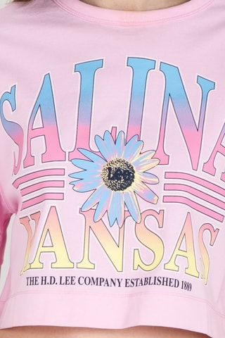 Tshirt cropped Katy - Bleu, jaune et rose