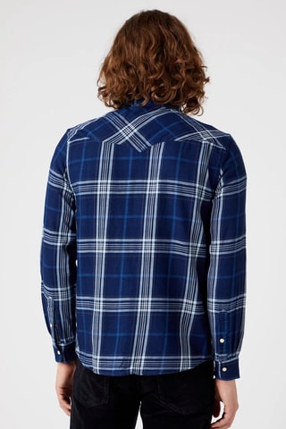 Camicia regular Western - Blu e grigio