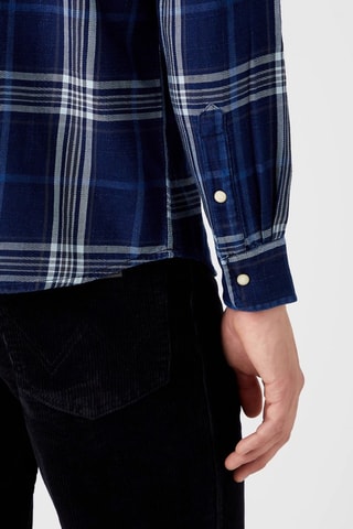 Camicia regular Western - Blu e grigio