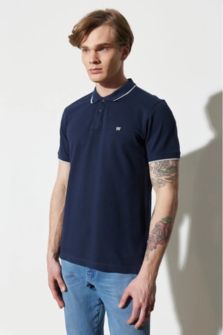 Polo regular fit - Bianco, blu e grigio