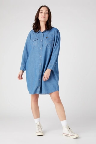 Robe chemise en jean - Bleu