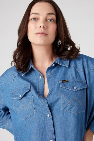 Robe chemise en jean - Bleu