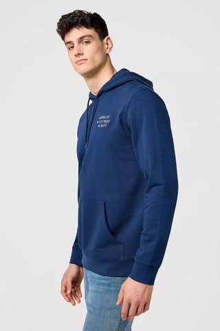 Felpa relaxed fit con cappuccio - Blu