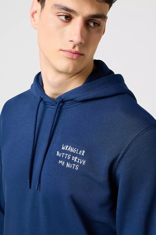 Felpa relaxed fit con cappuccio - Blu