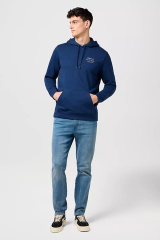 Felpa relaxed fit con cappuccio - Blu
