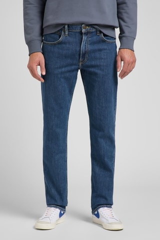 Jean straight Brooklyn - Blanc et bleu