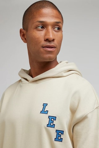 Sweat à capuche Seasonal - Beige, rouge et bleu