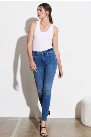 Jeans skinny fit a vita alta - Blu