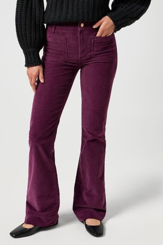 Pantaloni in velluto Flare - Bianco, blu e viola