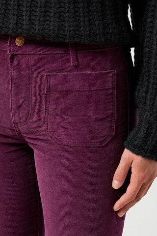 Pantaloni in velluto Flare - Bianco, blu e viola