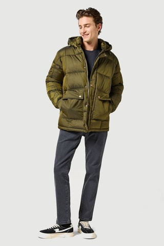 Piumino regular fit con cappuccio - Verde