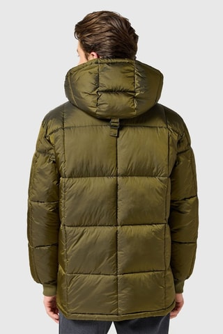 Piumino regular fit con cappuccio - Verde