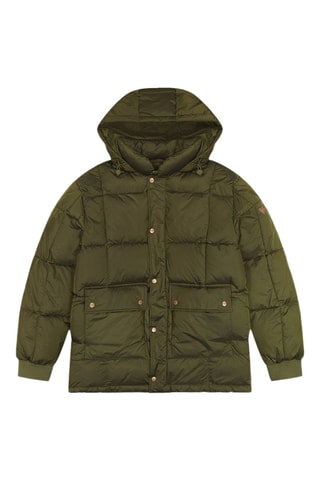 Piumino regular fit con cappuccio - Verde