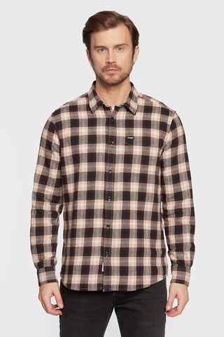 Camicia - Nero, beige e marrone