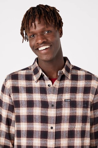 Camicia - Nero, beige e marrone