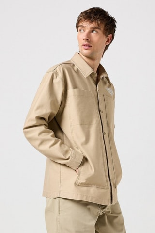 Giacca Shacket - Bianco, beige e rosso