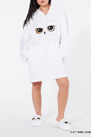 Vestido-sweat de pijama com capuz Harry Potter Xmasedwigiz - Branco