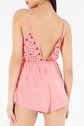 Macacão curto Brodcoeuriz - Rosa