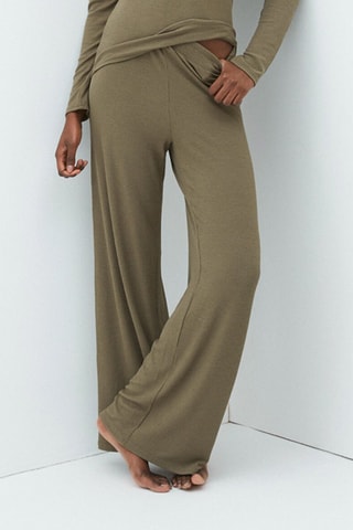 Pantalon wide legs Lilaciz Kaki