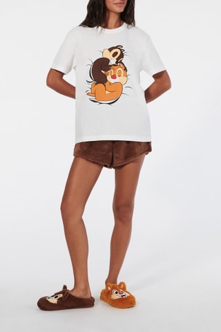 T-shirt de pijama Tico e Teco, O comando salvador Furticiz - Branco