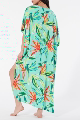 Cafetã Capuciliz - Turquesa e vermelho - Undiz