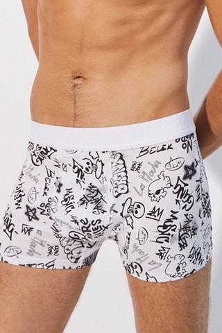 Boxer Repeatiz Graffitiblakiz Blanc